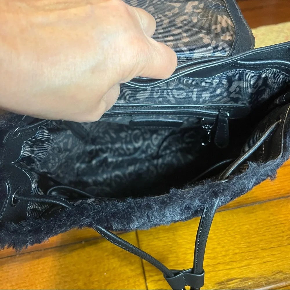 Jessica Simpson faux fur backpack